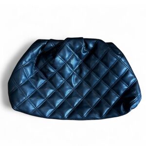 Black quilted cloud purse clutch